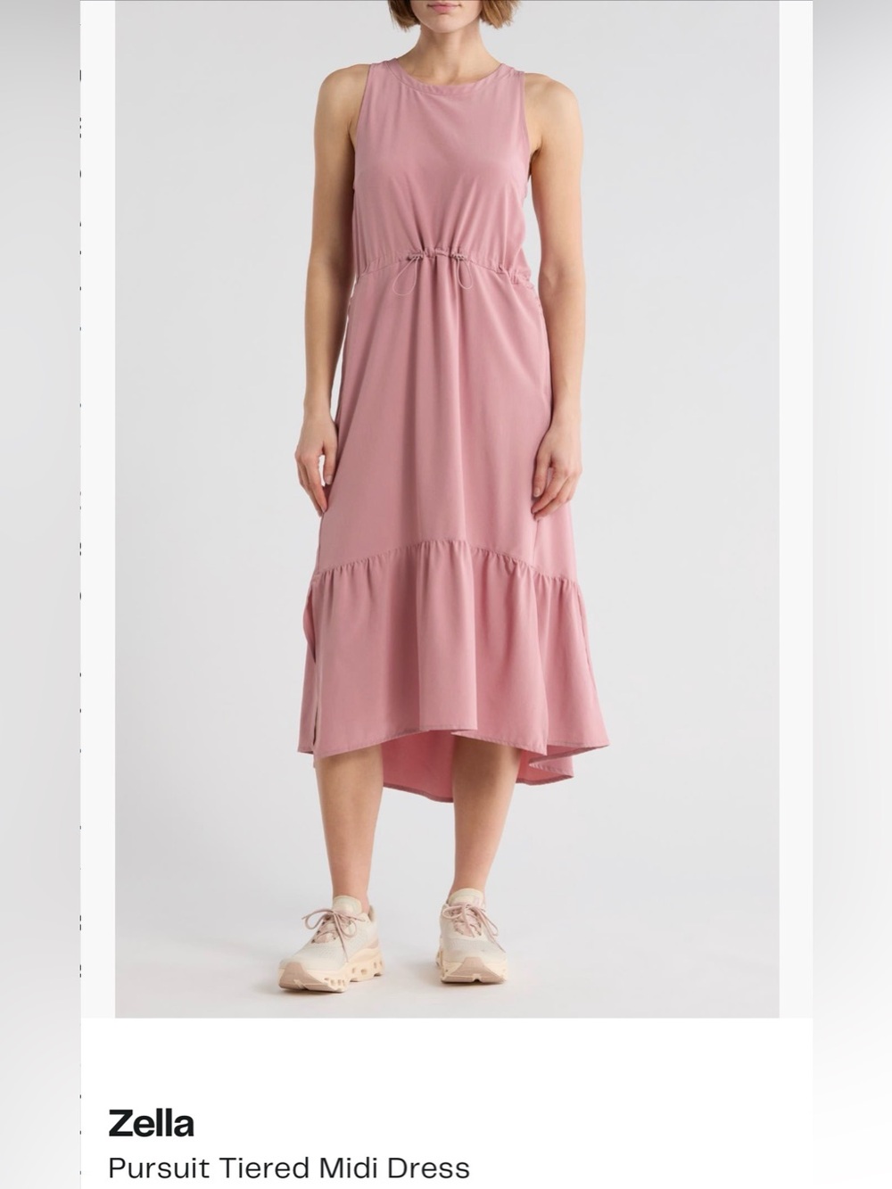 Zella pursuit tiered Midi dress